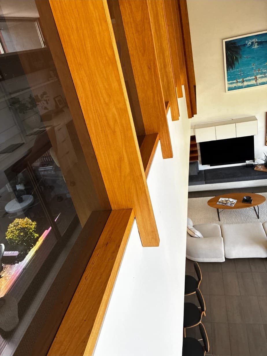 High interior windows and timber frames cleaned from inside, a real Squeegee Bros job